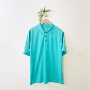 Golf America Aqua Blue 100% Polyester Polo Shirt